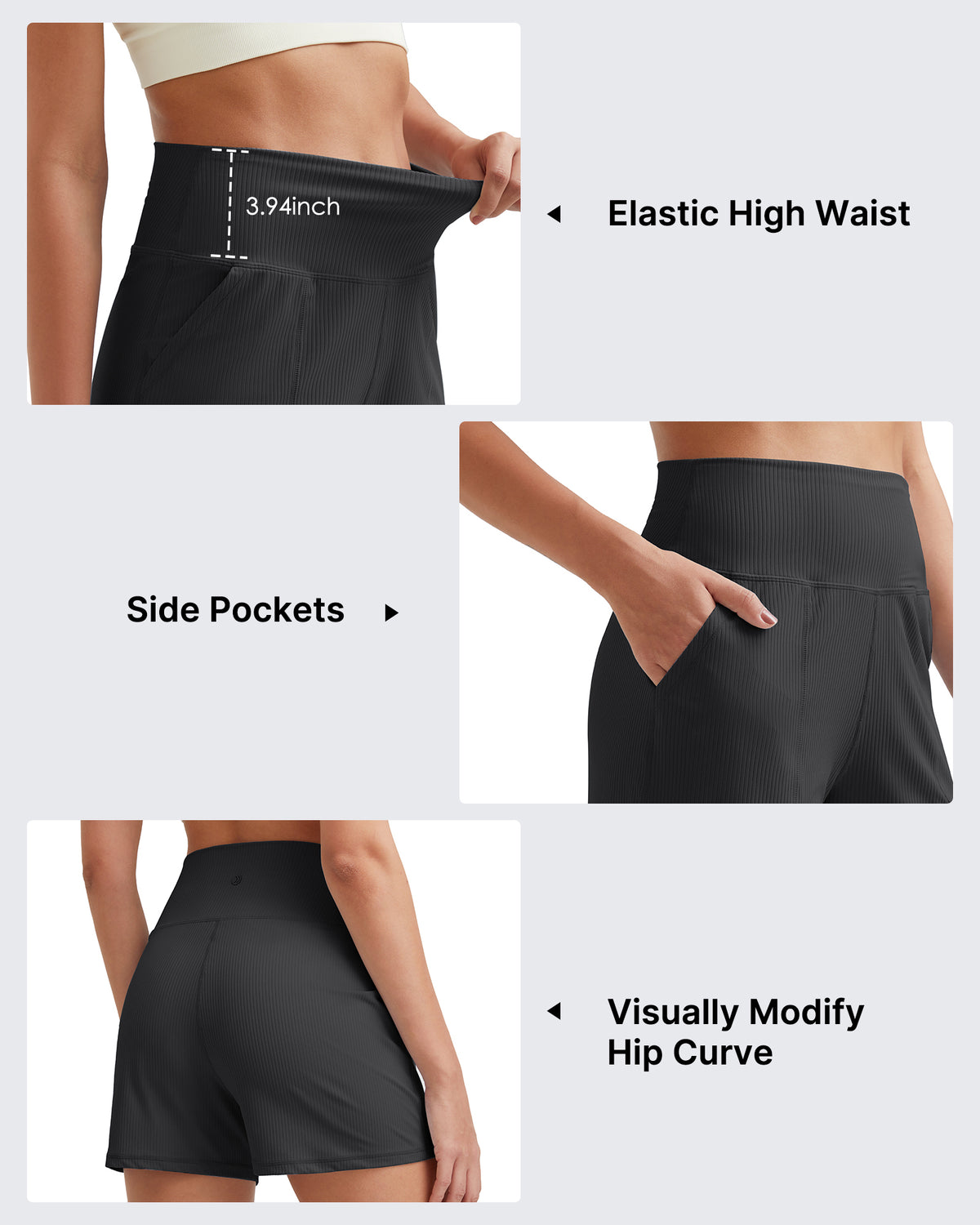 G4Free - Ribbed Mid-Rise Seamless Work Shorts -GF25E314AA-S-GF25E314AB-M-GF25E314AC-L-GF25E314AD-XL-GF25E314AE-XXL