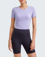 G4Free - Ribbed Slim Workout Crop Short Sleeve -GF25K320CA-S