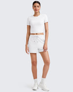 G4Free - Ribbed Slim Workout Crop Short Sleeve -GF25K320CA-S-GF25K320CB-M-GF25K320CC-L-GF25K320CD-XL-GF25K320CF-XS