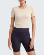 G4Free - Ribbed Slim Workout Crop Short Sleeve -GF25K320CA-S-GF25K320CB-M-GF25K320CC-L-GF25K320CD-XL-GF25K320CF-XS