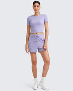 G4Free - Ribbed Slim Workout Crop Short Sleeve -GF25K320CA-S-GF25K320CB-M-GF25K320CC-L-GF25K320CD-XL-GF25K320CF-XS