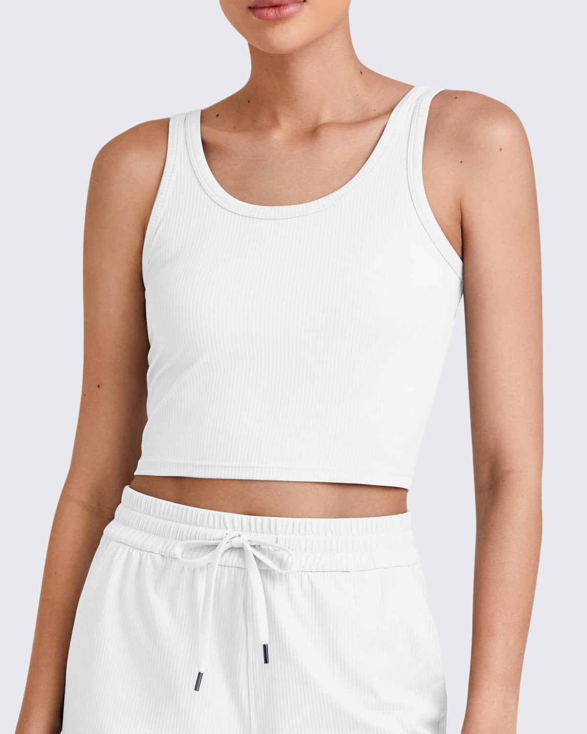 G4Free - Ribbed Slim Workout Tank Crop Tops -GF25L339AA-S