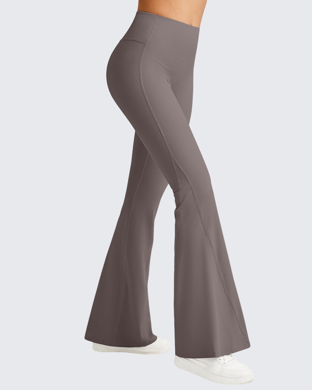G4Free - Ribbed Tummy Control Flare Yoga Pants -GF25A407AA-S