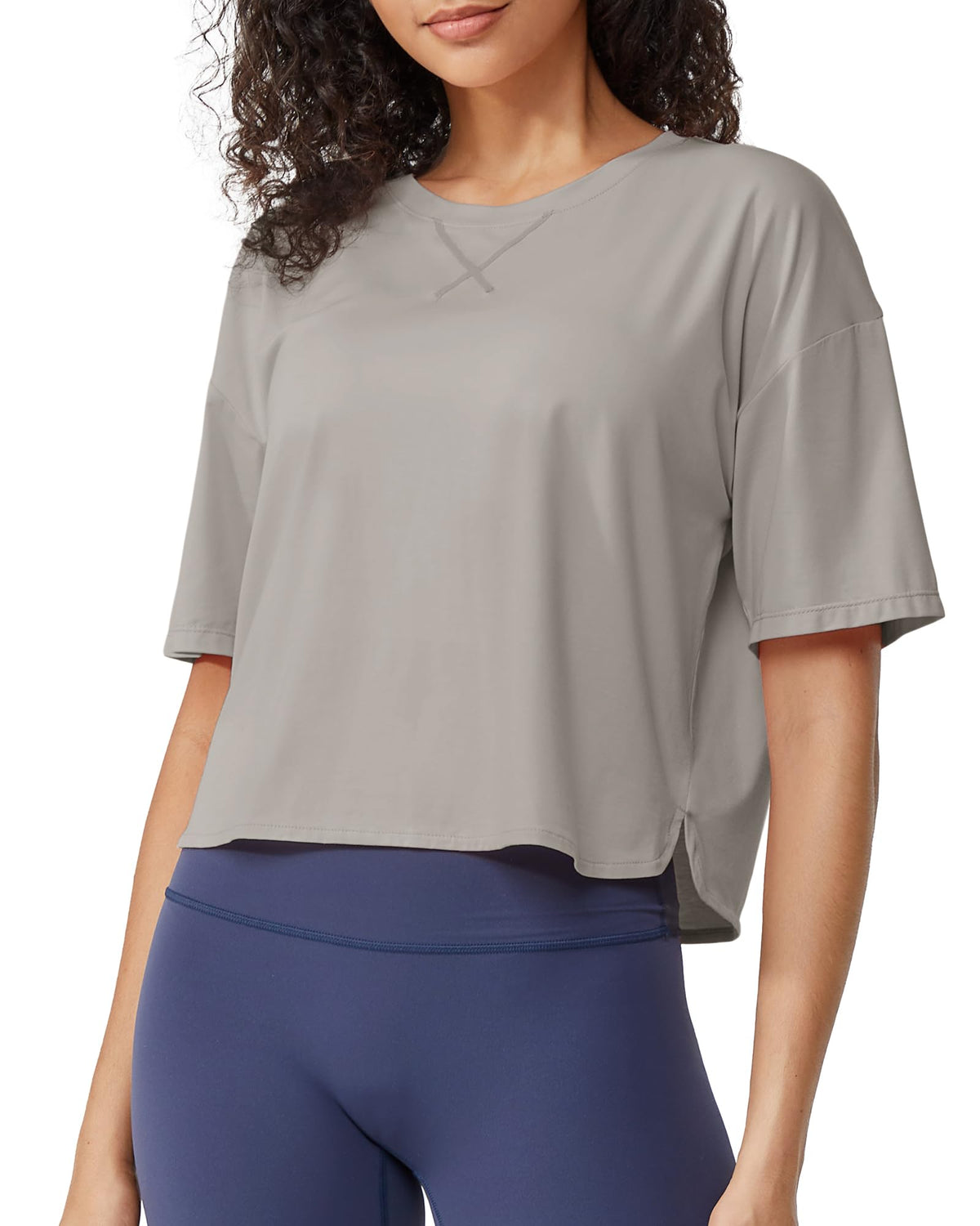 G4Free - Scoop Neck Short Sleeve Workout Crop Tops -GF24B199BA-S-GF24B199BB-M-GF24B199BC-L-GF24B199BD-XL-GF24B199BE-XXL