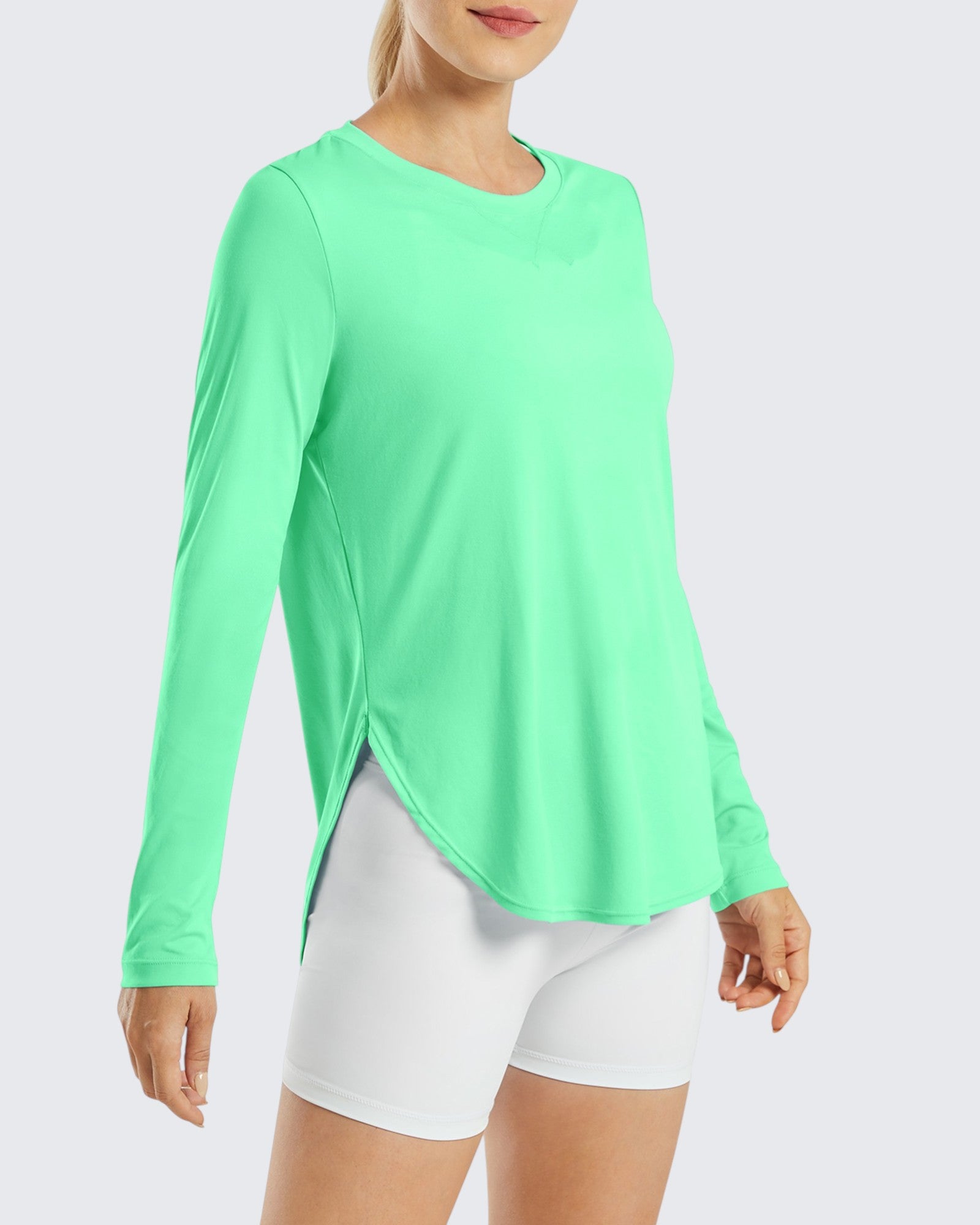 G4Free - Scoop Neck UV Sun Workout Long Sleeve Tops -GF21B003UA-S