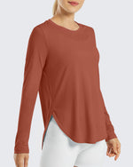 G4Free - Scoop Neck UV Sun Workout Long Sleeve Tops -GF21B003UA-S