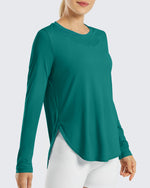 G4Free - Scoop Neck UV Sun Workout Long Sleeve Tops -GF21B003UA-S