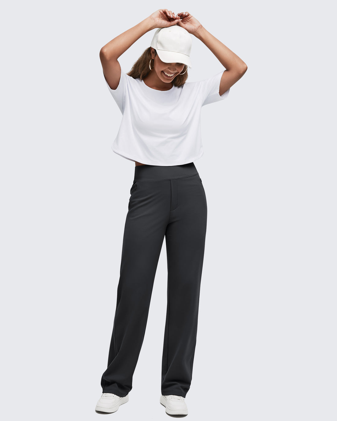 G4Free - ShiftReady High Waist Hidden Zipper Pockets Dress Pants -GF25D571AA-S-GF25D572AA-S-GF25D573AA-S-GF25D571AB-M-GF25D572AB-M