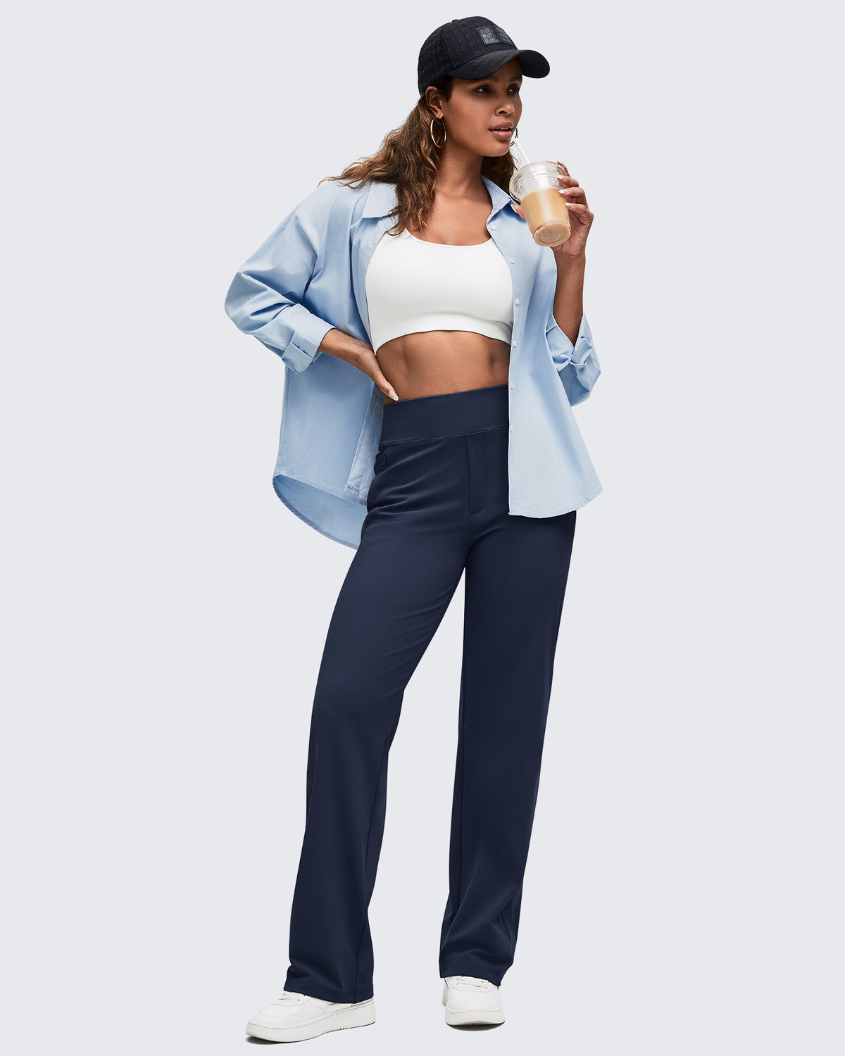 G4Free - ShiftReady High Waist Hidden Zipper Pockets Dress Pants -GF25D571AA-S-GF25D572AA-S-GF25D573AA-S-GF25D571AB-M-GF25D572AB-M