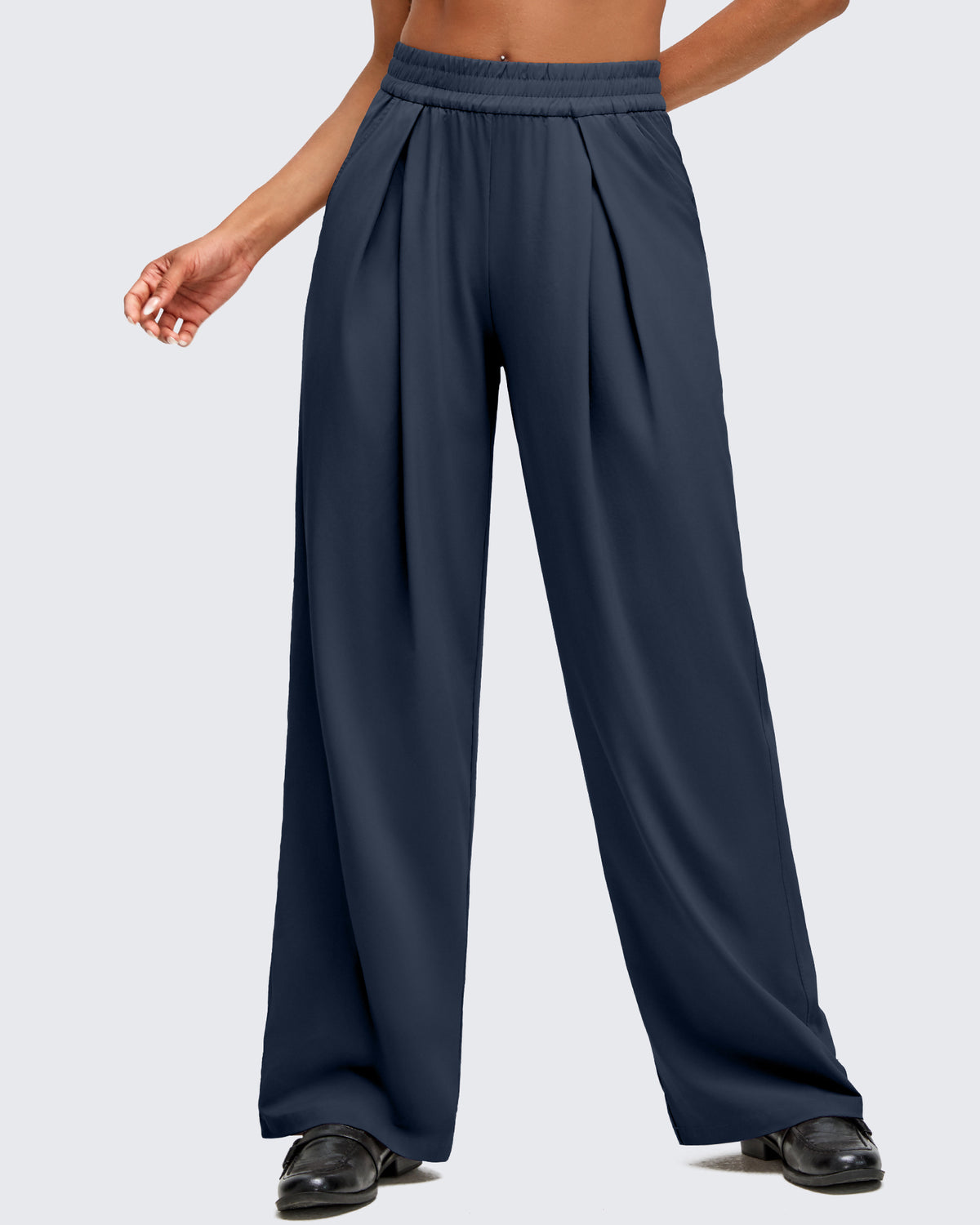 G4Free - ShiftReady Lightweight Front Pleat Wide Leg Pants -GF25J353DA-S