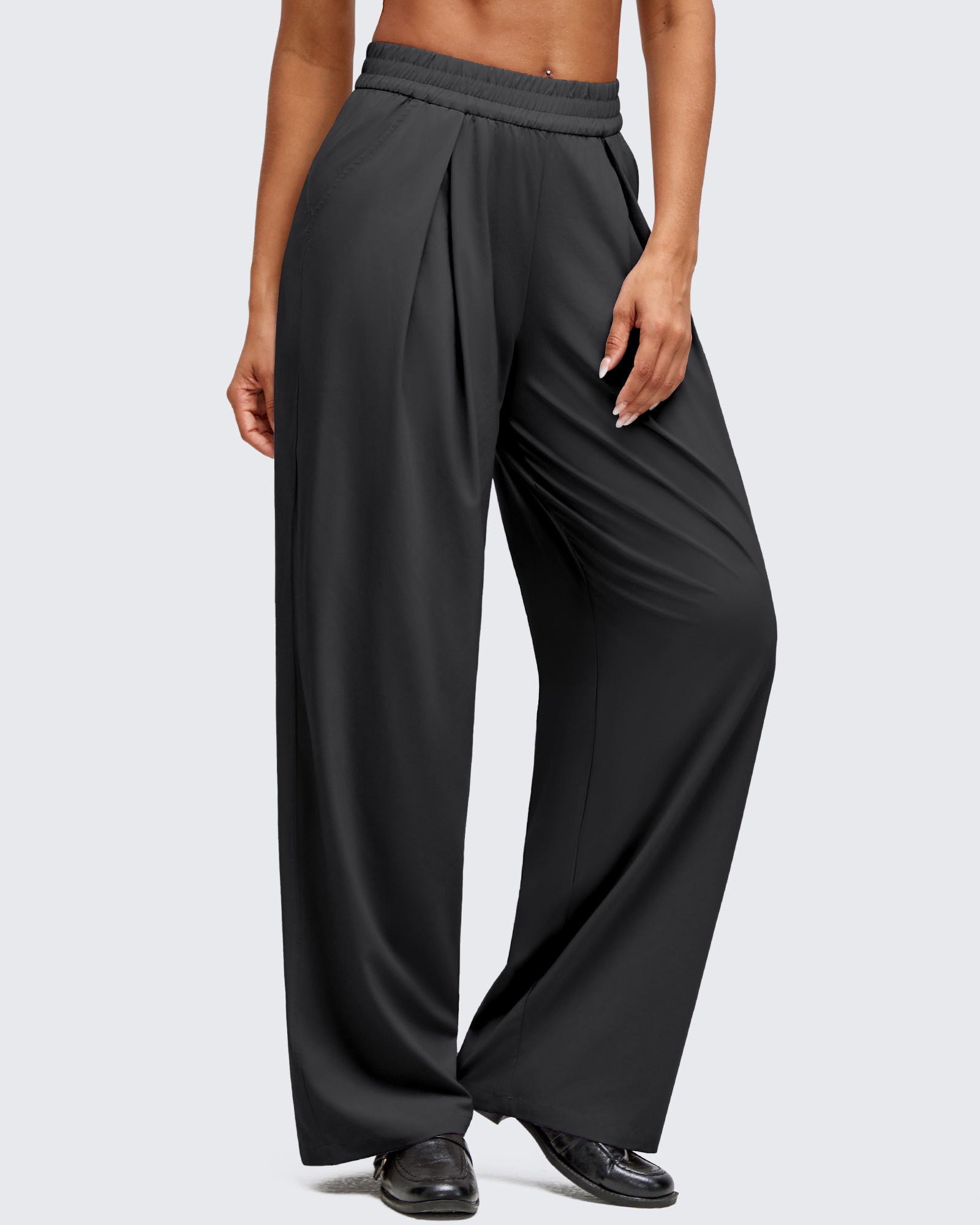G4Free - ShiftReady Lightweight Front Pleat Wide Leg Pants -GF25J353DA-S-GF25J354DA-S-GF25J355DA-S-GF25J353DB-M-GF25J354DB-M
