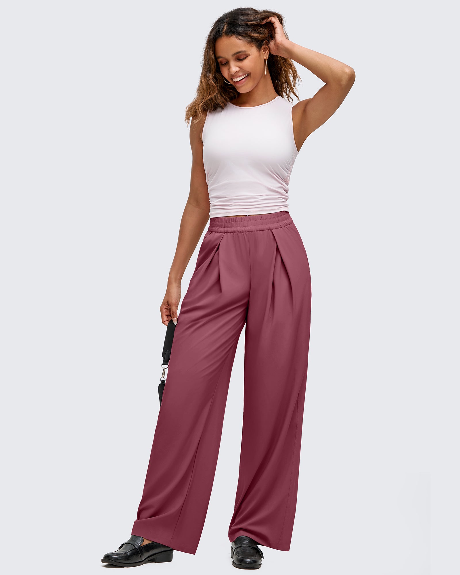 G4Free - ShiftReady Lightweight Front Pleat Wide Leg Pants -GF25J353DA-S-GF25J354DA-S-GF25J355DA-S-GF25J353DB-M-GF25J354DB-M