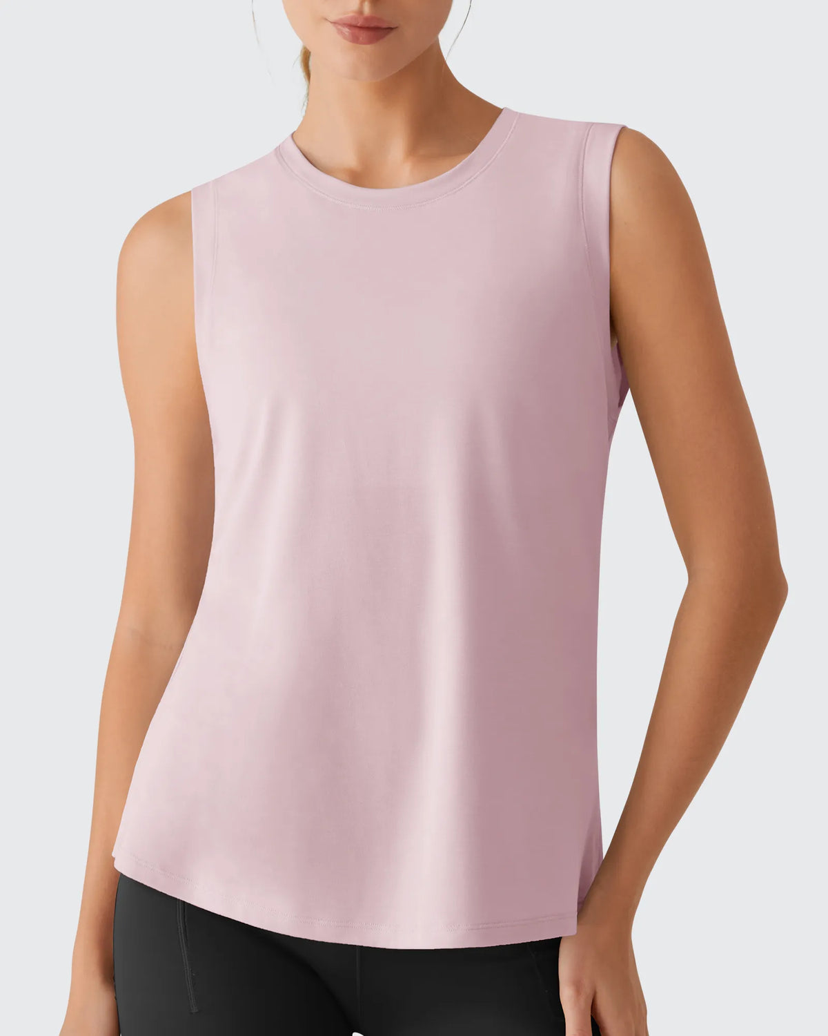 G4Free - Side Slits Loose Fit High Neck Athletic Tanks -GF26L858D016F-XS-GF26L858D016A-S-GF26L858D016B-M-GF26L858D016C-L-GF26L858D016D-XL