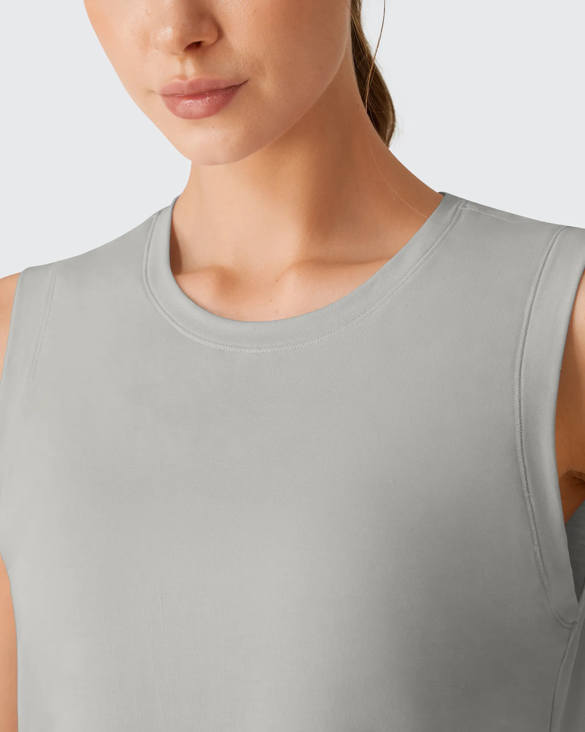 G4Free - Side Slits Loose Fit High Neck Athletic Tanks -GF26L858D016F-XS-GF26L858D016A-S-GF26L858D016B-M-GF26L858D016C-L-GF26L858D016D-XL