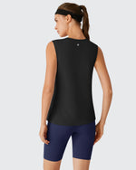 G4Free - Side Slits Loose Fit High Neck Athletic Tanks -GF26L858D016F-XS-GF26L858D016A-S-GF26L858D016B-M-GF26L858D016C-L-GF26L858D016D-XL