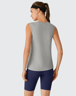 G4Free - Side Slits Loose Fit High Neck Athletic Tanks -GF26L858D016F-XS-GF26L858D016A-S-GF26L858D016B-M-GF26L858D016C-L-GF26L858D016D-XL