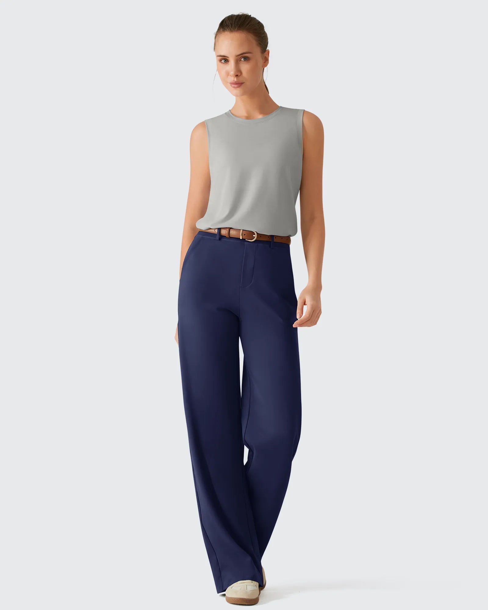 G4Free - Side Slits Loose Fit High Neck Athletic Tanks -GF26L858D016F-XS-GF26L858D016A-S-GF26L858D016B-M-GF26L858D016C-L-GF26L858D016D-XL