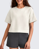G4Free - Smoofit Crew Neck Boxy Drop Shoulder Short Sleeve -GF25K490AA-S