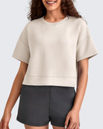G4Free - Smoofit Crew Neck Boxy Drop Shoulder Short Sleeve -GF25K490AA-S