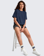 G4Free - Smoofit Crew Neck Boxy Drop Shoulder Short Sleeve -GF25K490AA-S-GF25K490AB-M-GF25K490AC-L-GF25K490AD-XL-GF25K490AE-XXL