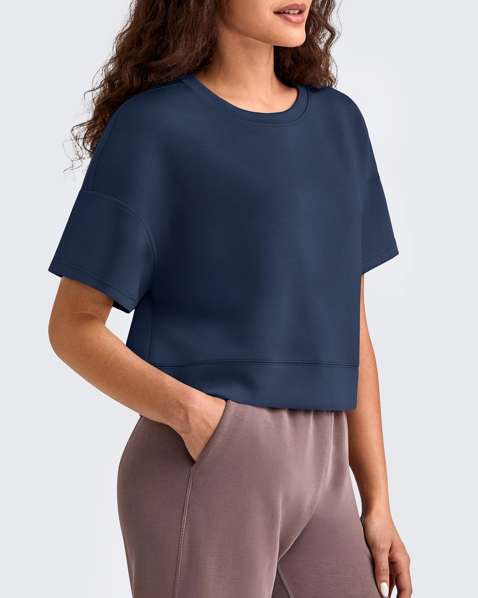 G4Free - Smoofit Crew Neck Boxy Drop Shoulder Short Sleeve -GF25K490AA-S-GF25K490AB-M-GF25K490AC-L-GF25K490AD-XL-GF25K490AE-XXL