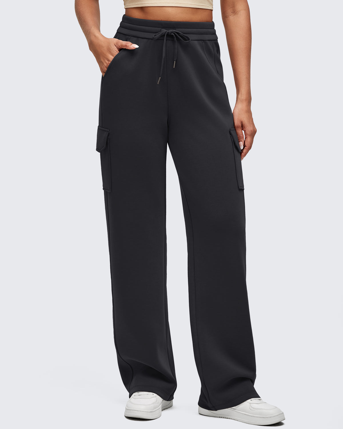 G4Free - Smoofit Drawstring Wide Leg Pockets Cargo Sweatpants -GF25J532AF-XS-GF25J533AF-XS-GF25J534AF-XS-GF25J532AA-S-GF25J533AA-S