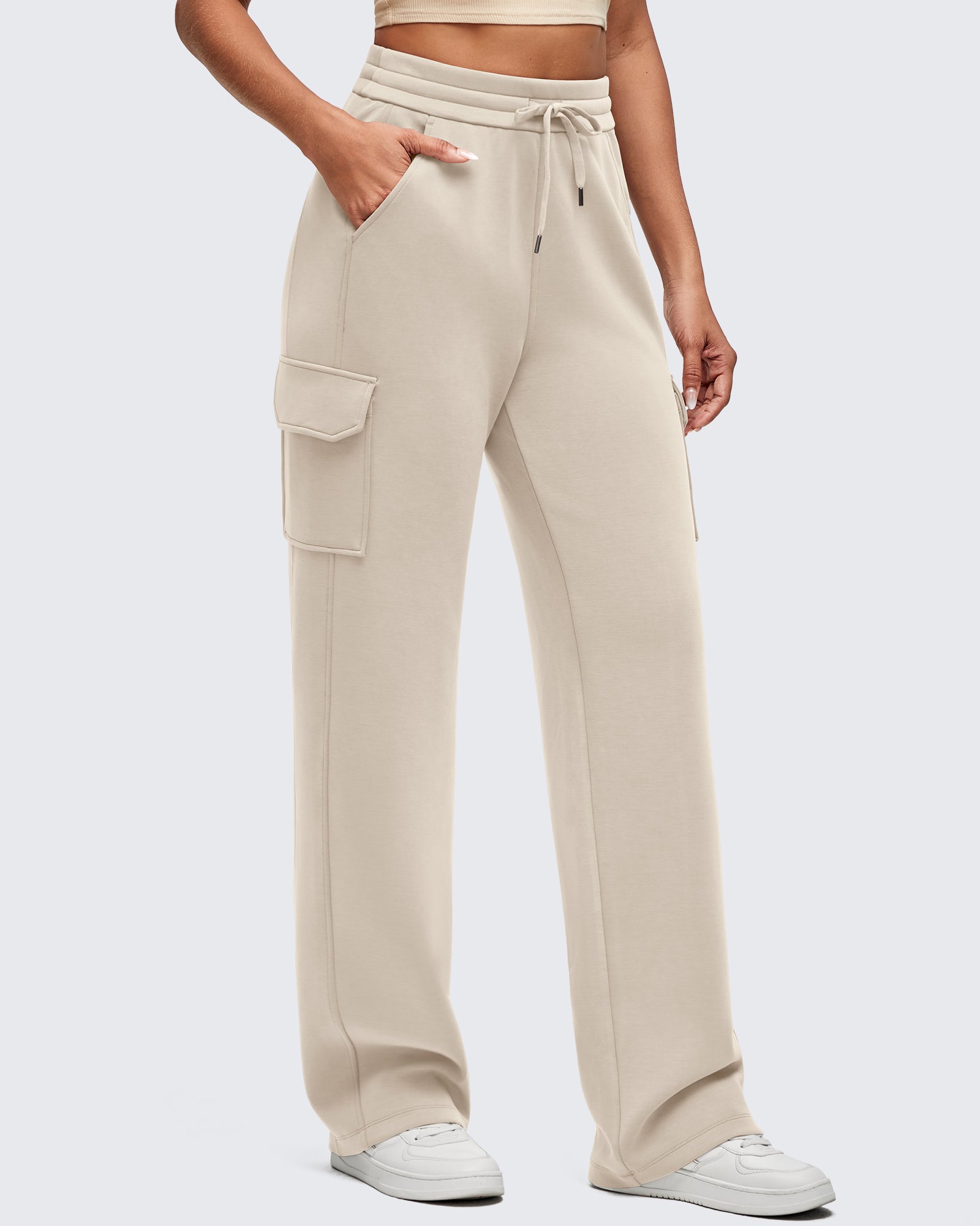 G4Free - Smoofit Drawstring Wide Leg Pockets Cargo Sweatpants -GF25J532AF-XS-GF25J533AF-XS-GF25J534AF-XS-GF25J532AA-S-GF25J533AA-S