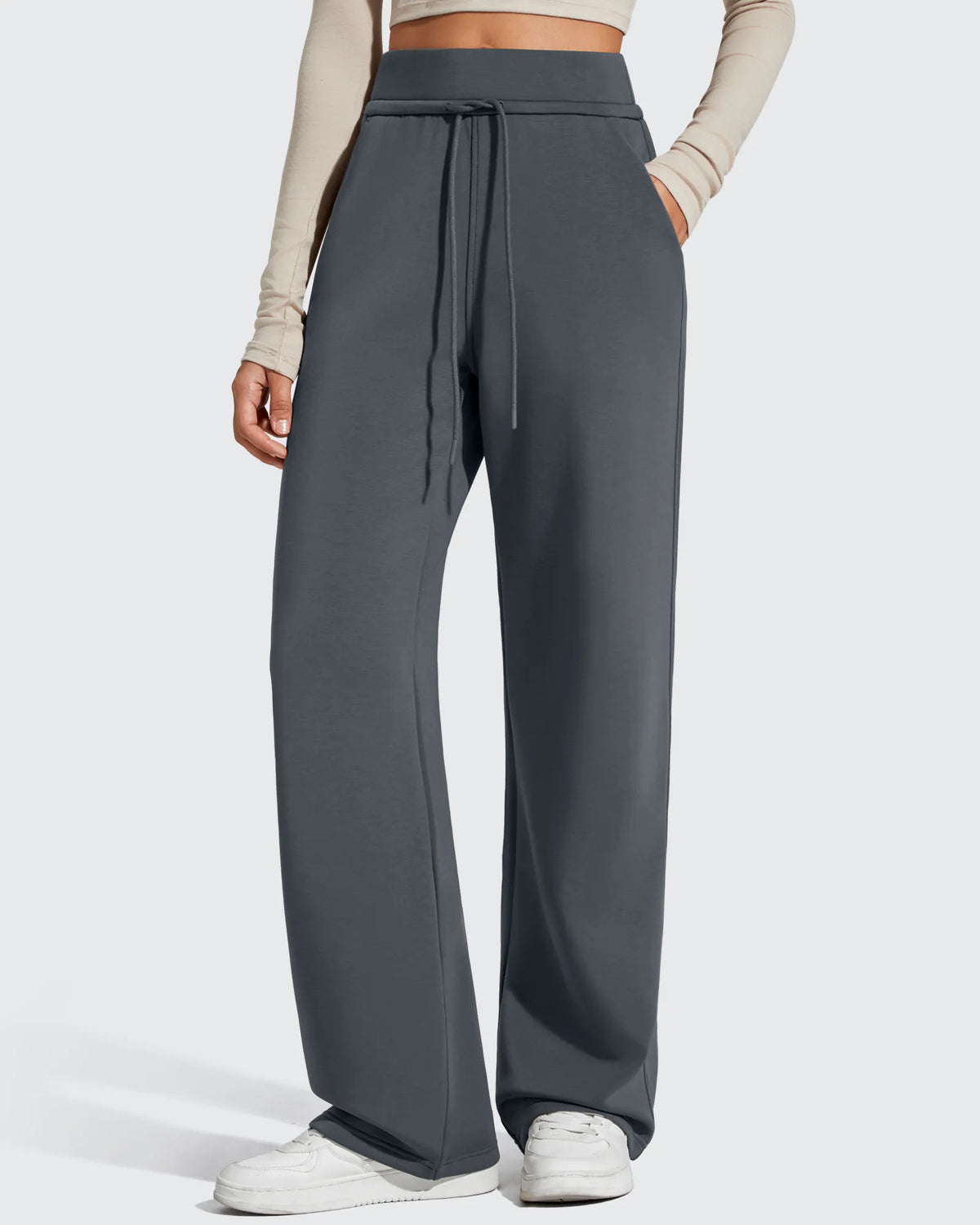 G4Free - Smoofit Elastic Drawstring Fleece Lined Wide Leg Sweatpants -GF25J723AA-S-GF25J724AA-S-GF25J725AA-S-GF25J723AB-M-GF25J724AB-M