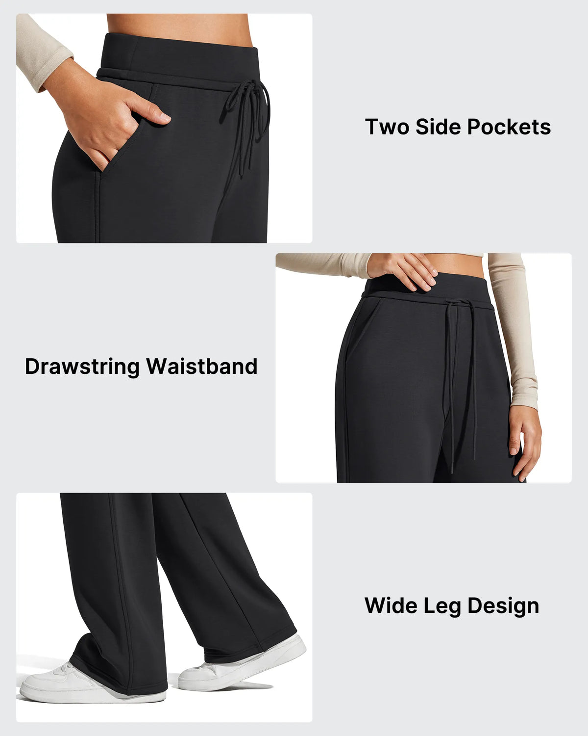 G4Free - Smoofit Elastic Drawstring Fleece Lined Wide Leg Sweatpants -GF25J723AA-S-GF25J724AA-S-GF25J725AA-S-GF25J723AB-M-GF25J724AB-M