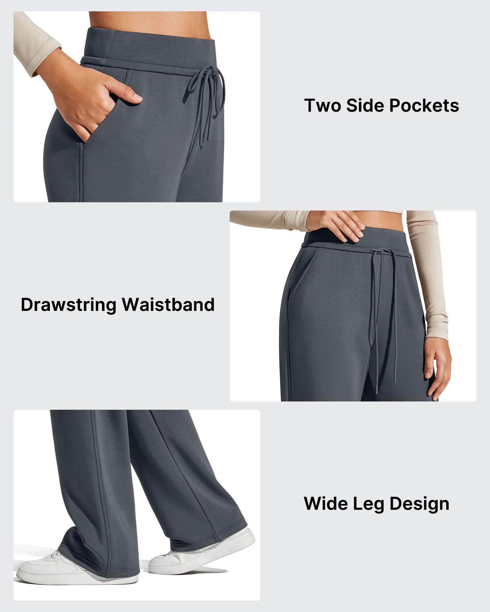 G4Free - Smoofit Elastic Drawstring Fleece Lined Wide Leg Sweatpants -GF25J723AA-S-GF25J724AA-S-GF25J725AA-S-GF25J723AB-M-GF25J724AB-M