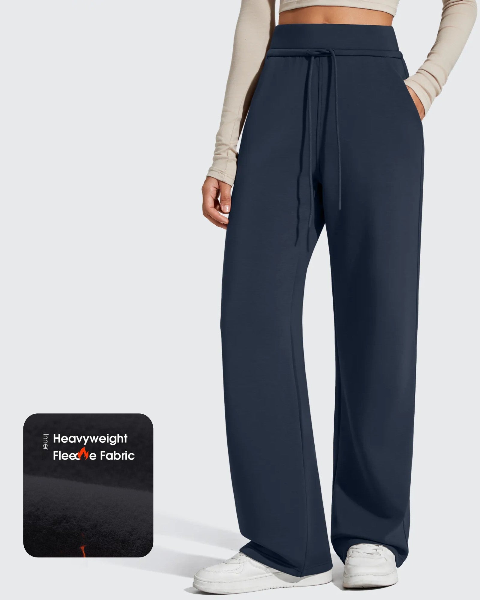 G4Free - Smoofit Elastic Drawstring Fleece Lined Wide Leg Sweatpants -GF25J723AA-S-GF25J724AA-S-GF25J725AA-S-GF25J723AB-M-GF25J724AB-M