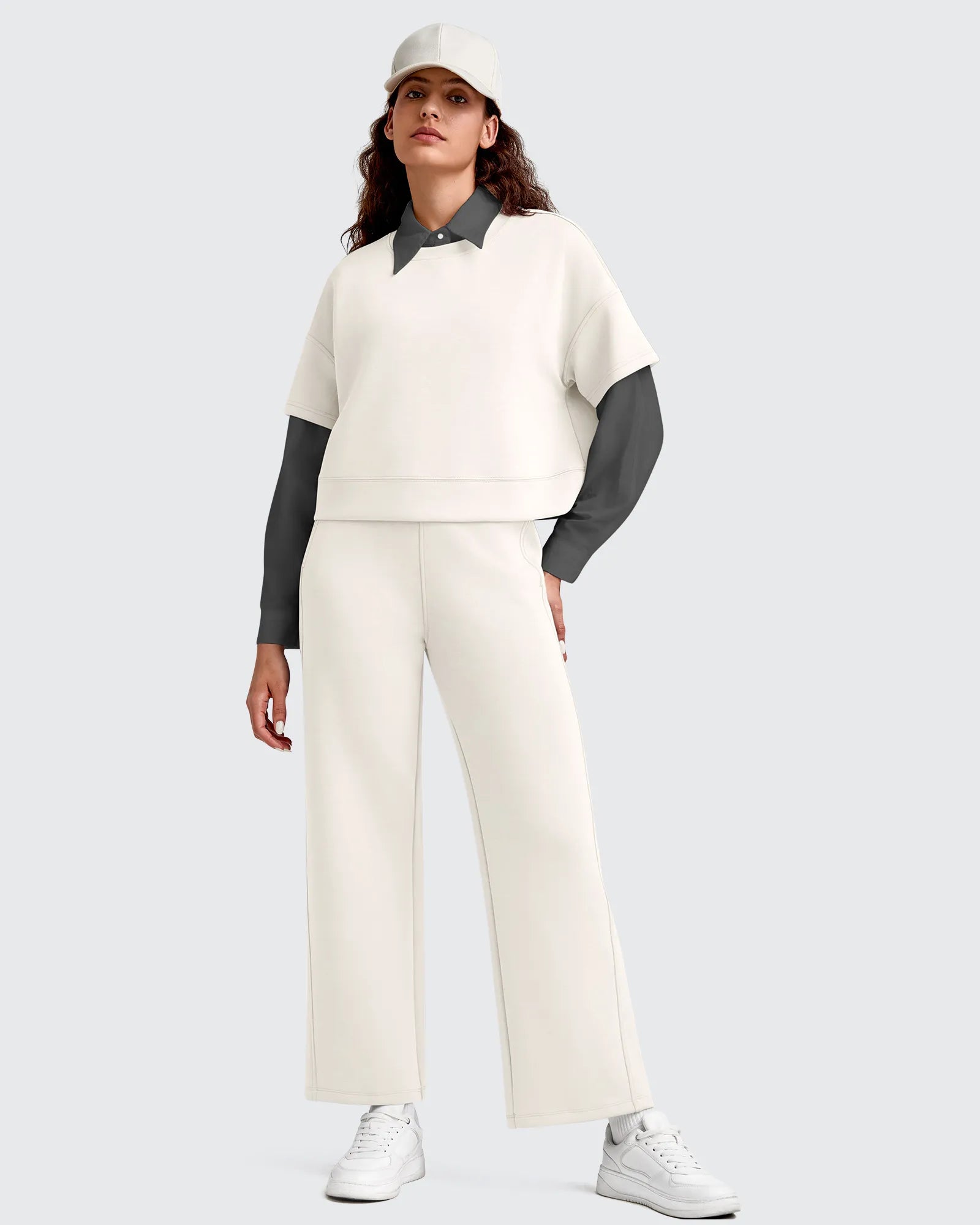 G4Free - Smoofit Elastic Waist Wide Leg Ankle Sweatpants -GF25J524AA-S-GF25J525AA-S-GF25J526AA-S-GF25J524AB-M-GF25J525AB-M