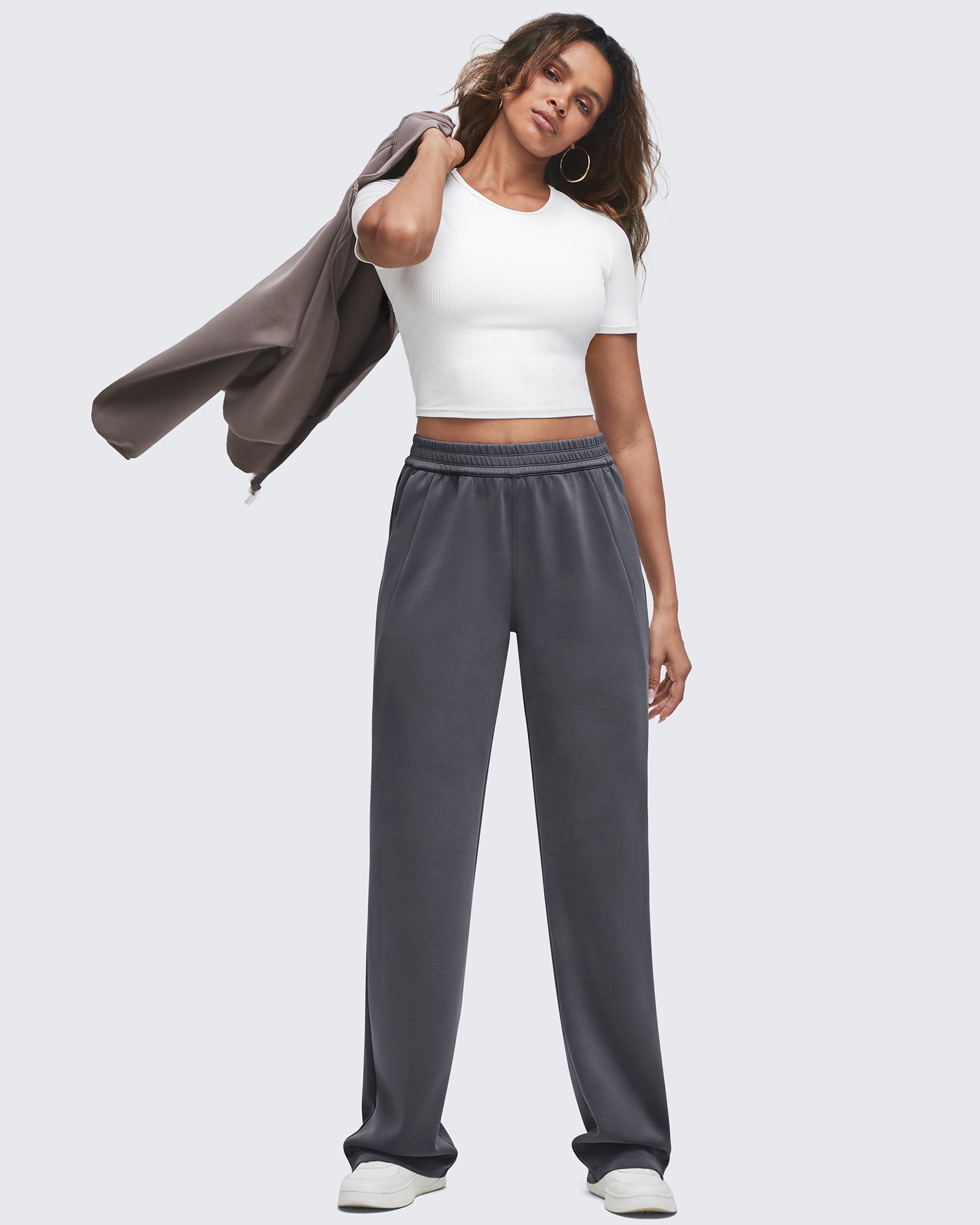 G4Free - Smoofit Elastic-Waist Wide Leg Sweatpants Regular -GF25J510AA-S-GF25J510AB-M-GF25J510AC-L-GF25J510AD-XL-GF25J510AE-XXL