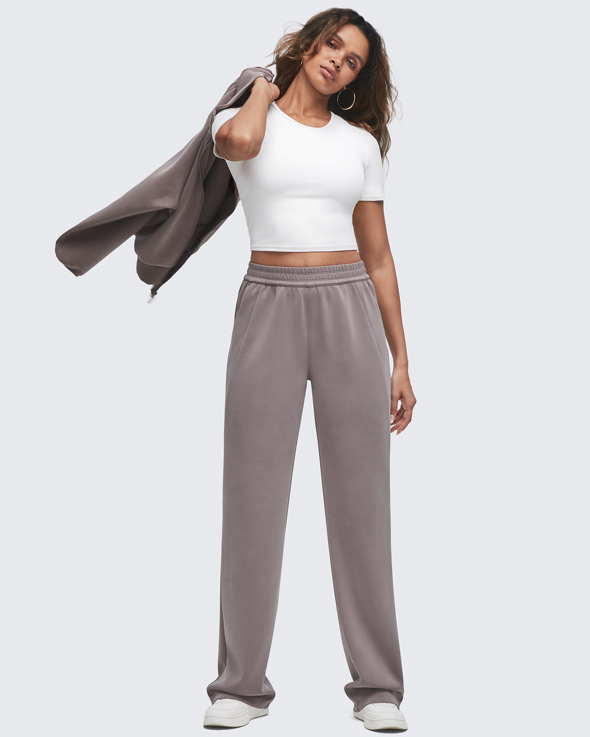 G4Free - Smoofit Elastic-Waist Wide Leg Sweatpants Petite -GF25J509AA-S-GF25J509AB-M-GF25J509AC-L-GF25J509AD-XL-GF25J509AE-XXL