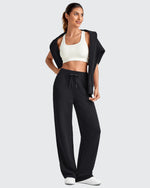 G4Free - Smoofit Elastic Waistband Drawstring Wide Leg Sweatpants -GF25J445AA-S-GF25J446AA-S-GF25J447AA-S-GF25J445AB-M-GF25J446AB-M