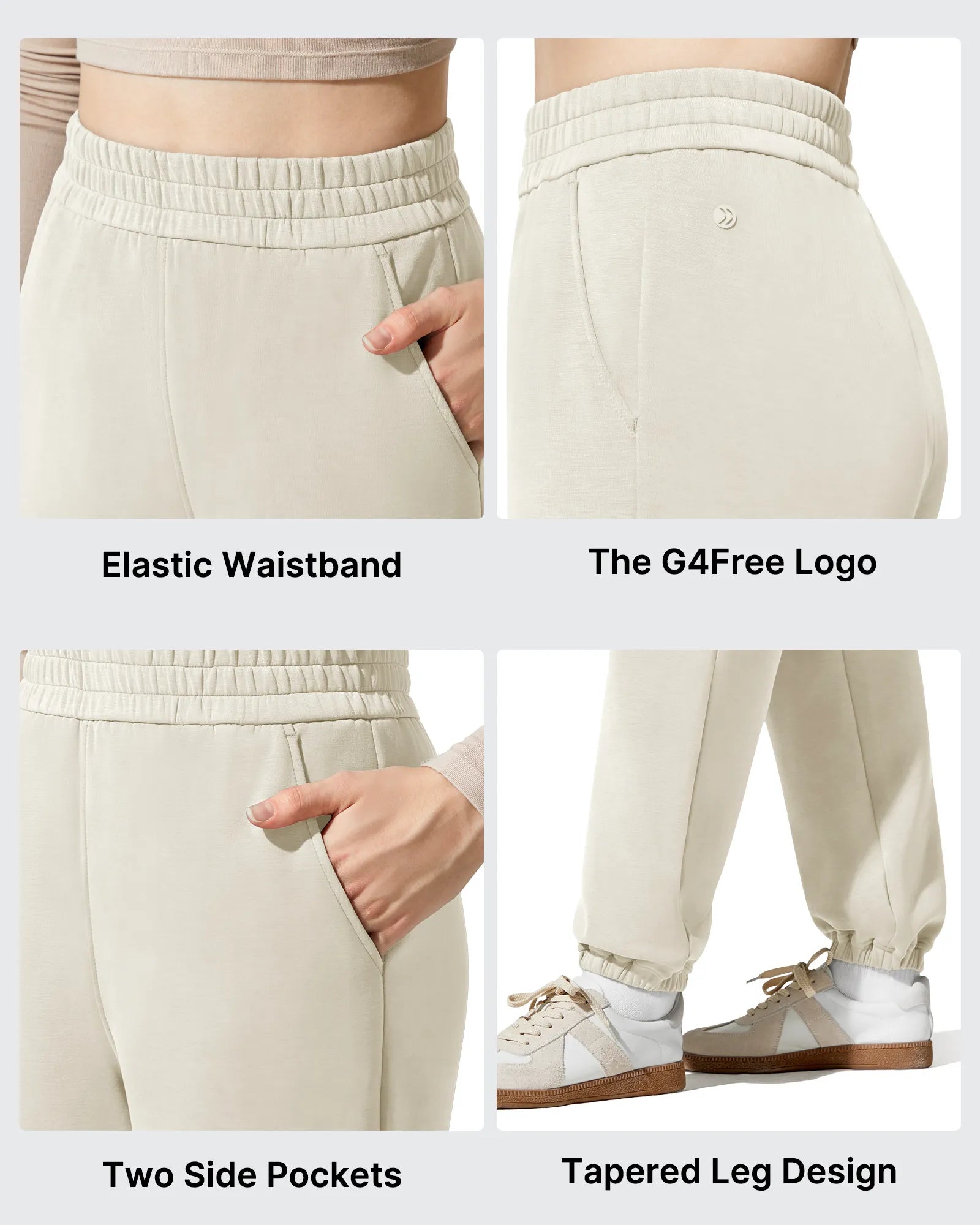 G4Free - Smoofit Fleece Lined High Waist Joggers Sweatpants -GF25D719AA-S-GF25D720AA-S-GF25D721AA-S-GF25D719AB-M-GF25D720AB-M