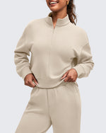 G4Free - Smoofit Half-Zip Mock Neck Long Sleeve Sweatshirts -GF25F519AA-S-GF25F519AB-M-GF25F519AC-L-GF25F519AD-XL-GF25F519AE-XXL