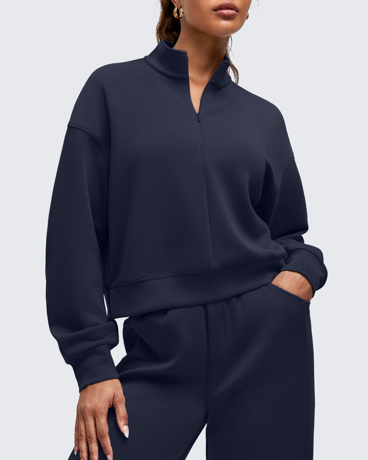 G4Free - Smoofit Half-Zip Mock Neck Long Sleeve Sweatshirts -GF25F519AA-S-GF25F519AB-M-GF25F519AC-L-GF25F519AD-XL-GF25F519AE-XXL