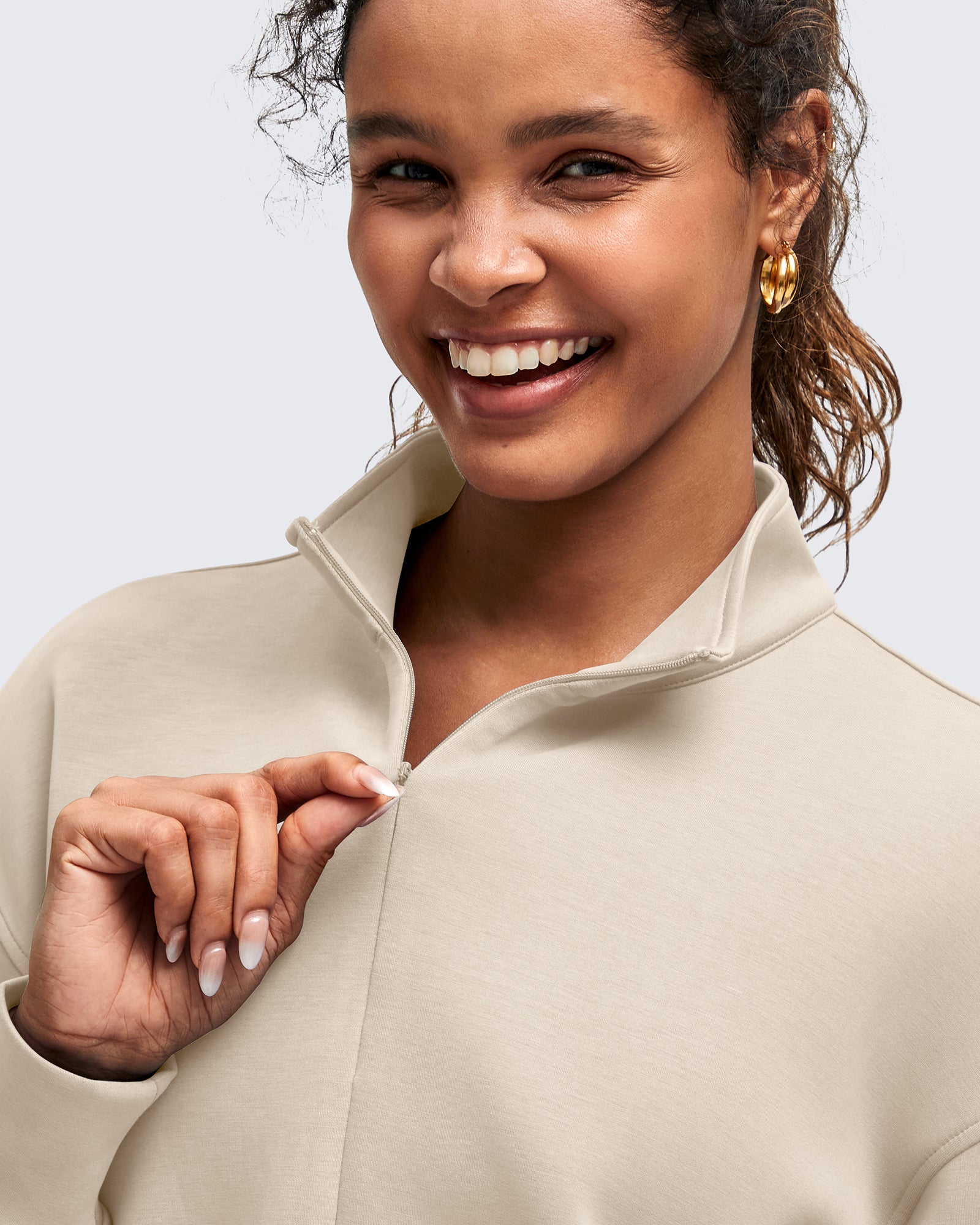 G4Free - Smoofit Half-Zip Mock Neck Long Sleeve Sweatshirts -GF25F519AA-S-GF25F519AB-M-GF25F519AC-L-GF25F519AD-XL-GF25F519AE-XXL