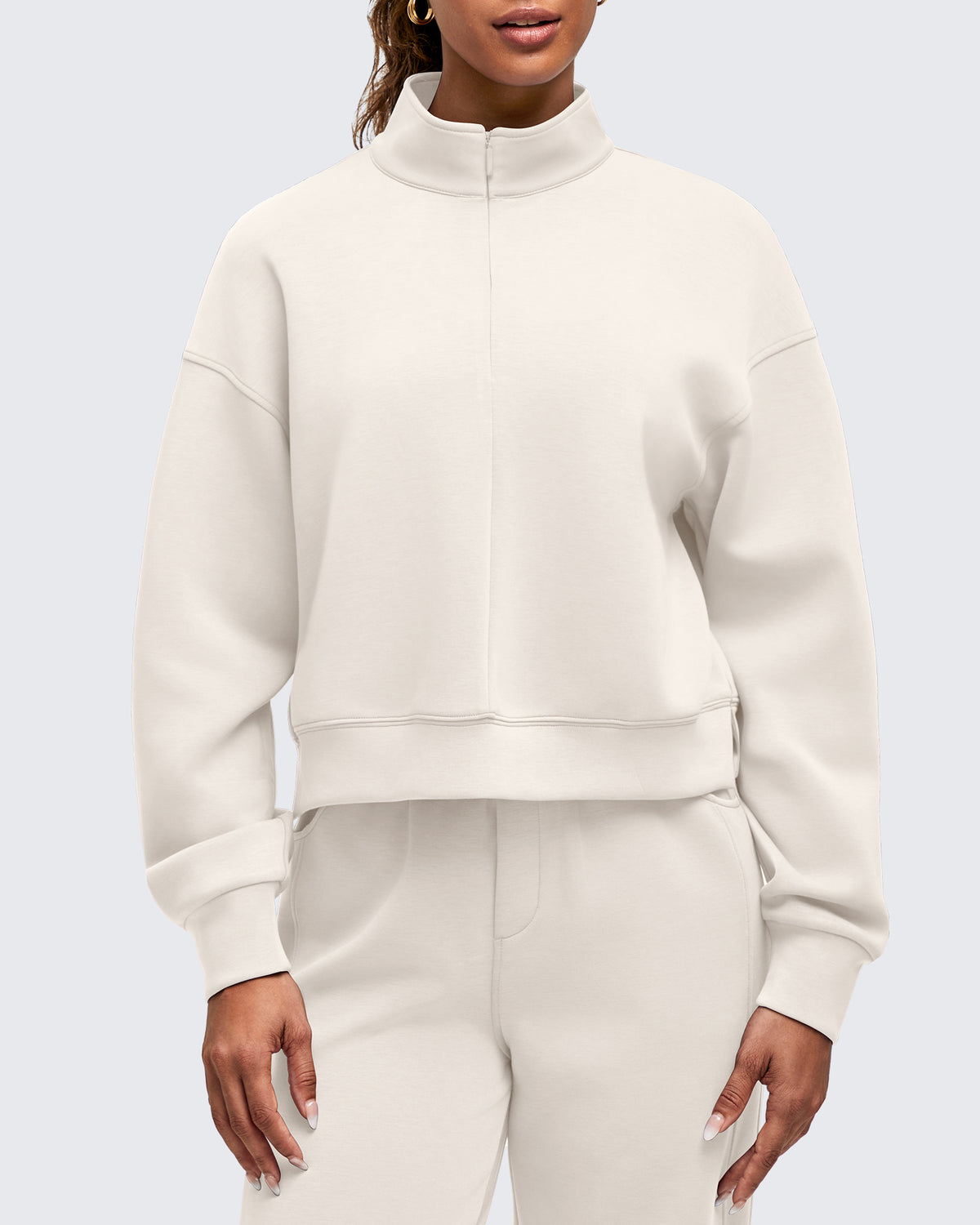 G4Free - Smoofit Half-Zip Mock Neck Long Sleeve Sweatshirts -GF25F519AA-S-GF25F519AB-M-GF25F519AC-L-GF25F519AD-XL-GF25F519AE-XXL