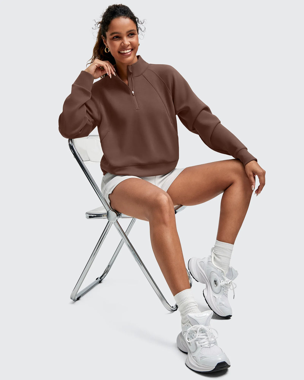 G4Free - Smoofit Half-Zip Pullover Mock Neck Pockets Sweatshirts -GF25F564BA-S-GF25F564BB-M-GF25F564BC-L-GF25F564BD-XL-GF25F564BE-XXL