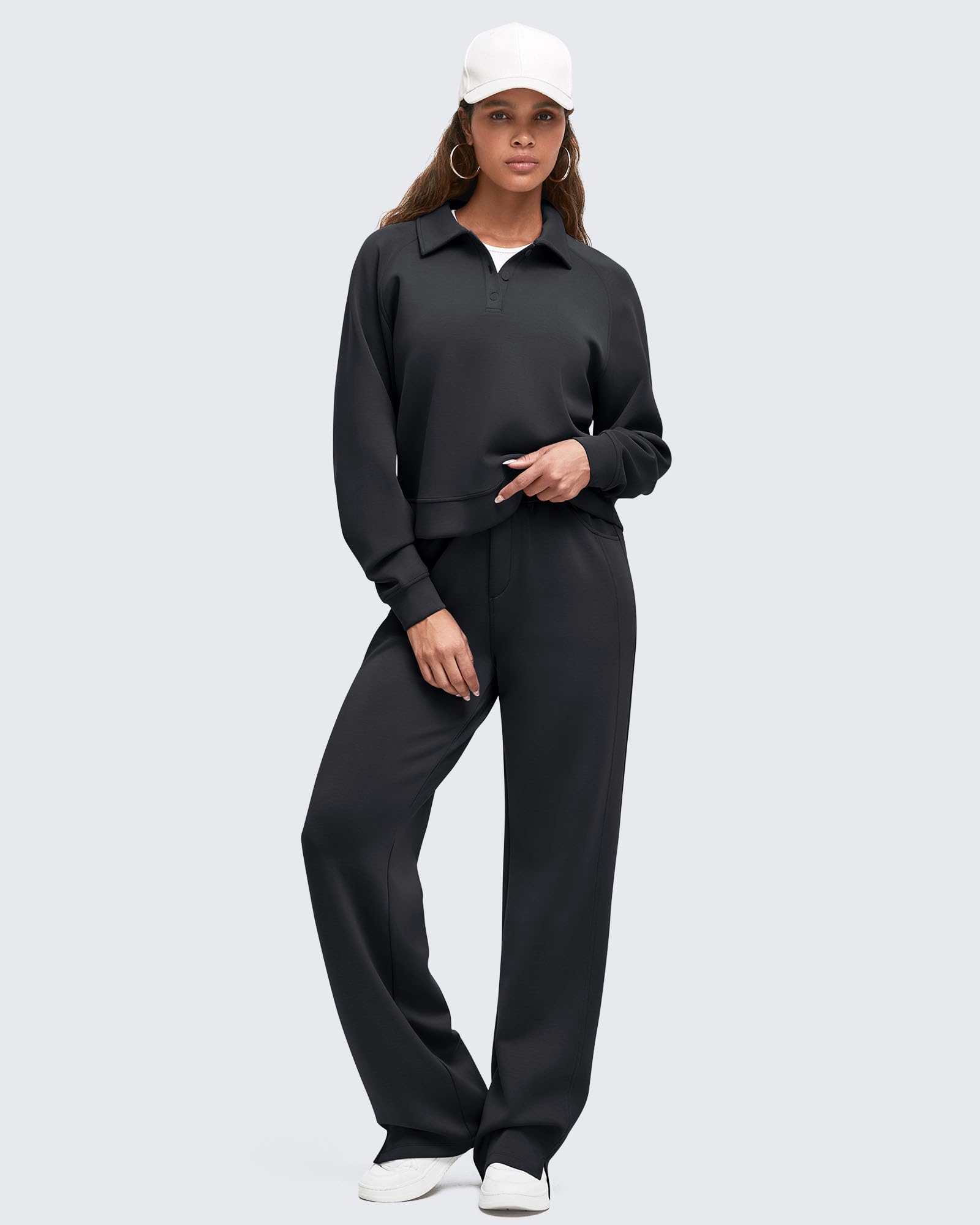 G4Free - Smoofit High-Waist Side Slit Wide Leg Sweatpants -GF25J544AF-XS-GF25J545AF-XS-GF25J546AF-XS-GF25J544AA-S-GF25J545AA-S