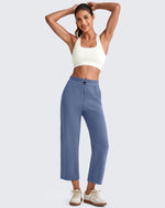 G4Free - Smoofit High Waist Wide Leg Capris Pants 19'' -GF25J293AA-S-GF25J293AB-M-GF25J293AC-L-GF25J293AD-XL-GF25J293AE-XXL