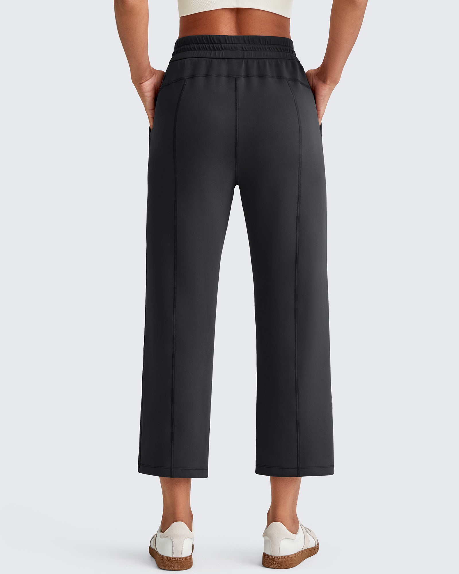 G4Free - Smoofit High Waist Wide Leg Capris Pants 19'' -GF25J293AA-S-GF25J293AB-M-GF25J293AC-L-GF25J293AD-XL-GF25J293AE-XXL