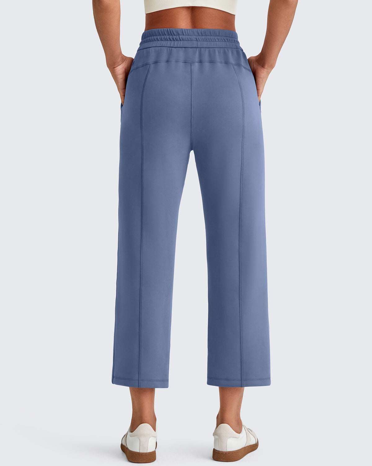 G4Free - Smoofit High Waist Wide Leg Capris Pants 19'' -GF25J293AA-S-GF25J293AB-M-GF25J293AC-L-GF25J293AD-XL-GF25J293AE-XXL