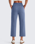 G4Free - Smoofit High Waist Wide Leg Capris Pants 19'' -GF25J293AA-S-GF25J293AB-M-GF25J293AC-L-GF25J293AD-XL-GF25J293AE-XXL