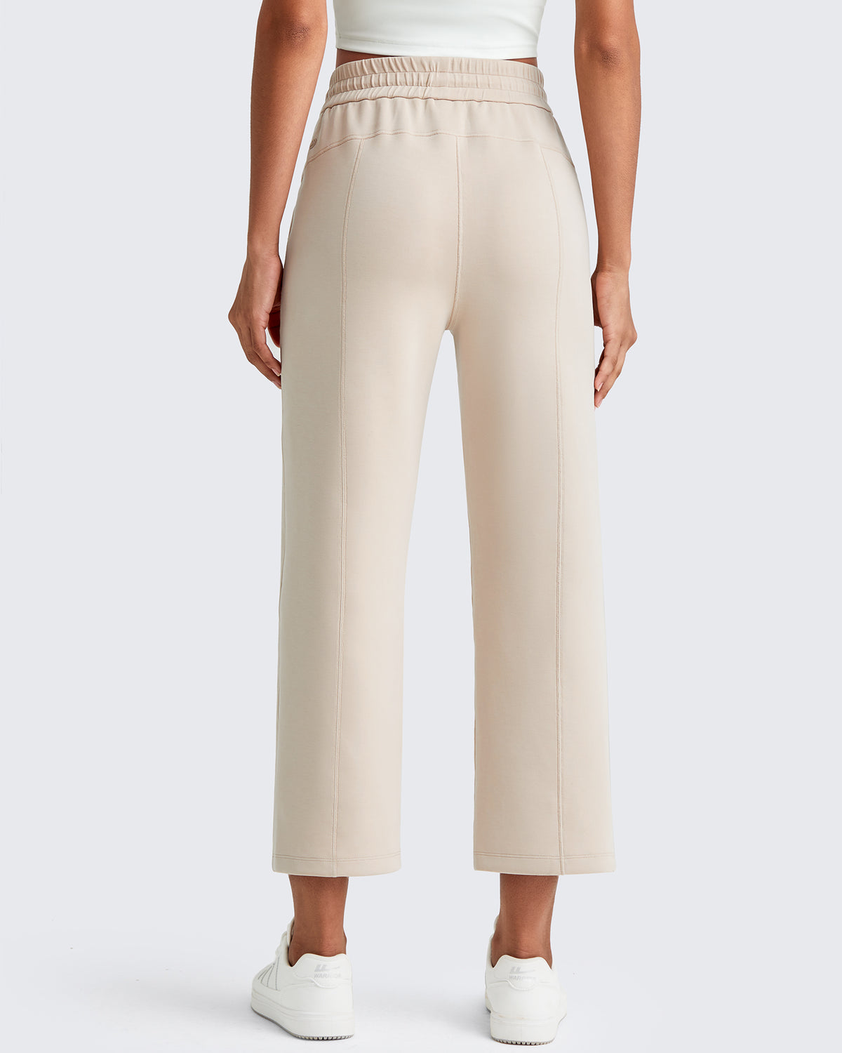 G4Free - Smoofit High Waist Wide Leg Capris Pants 19'' -GF25J293AA-S-GF25J293AB-M-GF25J293AC-L-GF25J293AD-XL-GF25J293AE-XXL