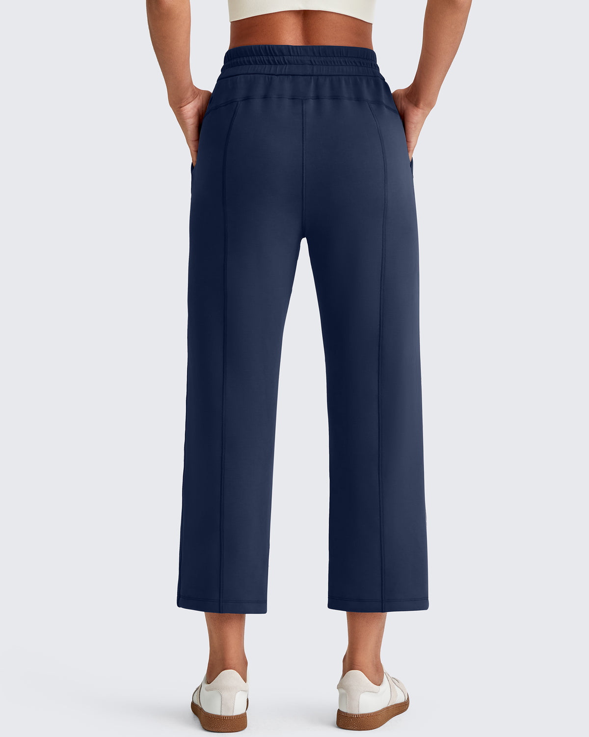 G4Free - Smoofit High Waist Wide Leg Capris Pants 19'' -GF25J293AA-S-GF25J293AB-M-GF25J293AC-L-GF25J293AD-XL-GF25J293AE-XXL