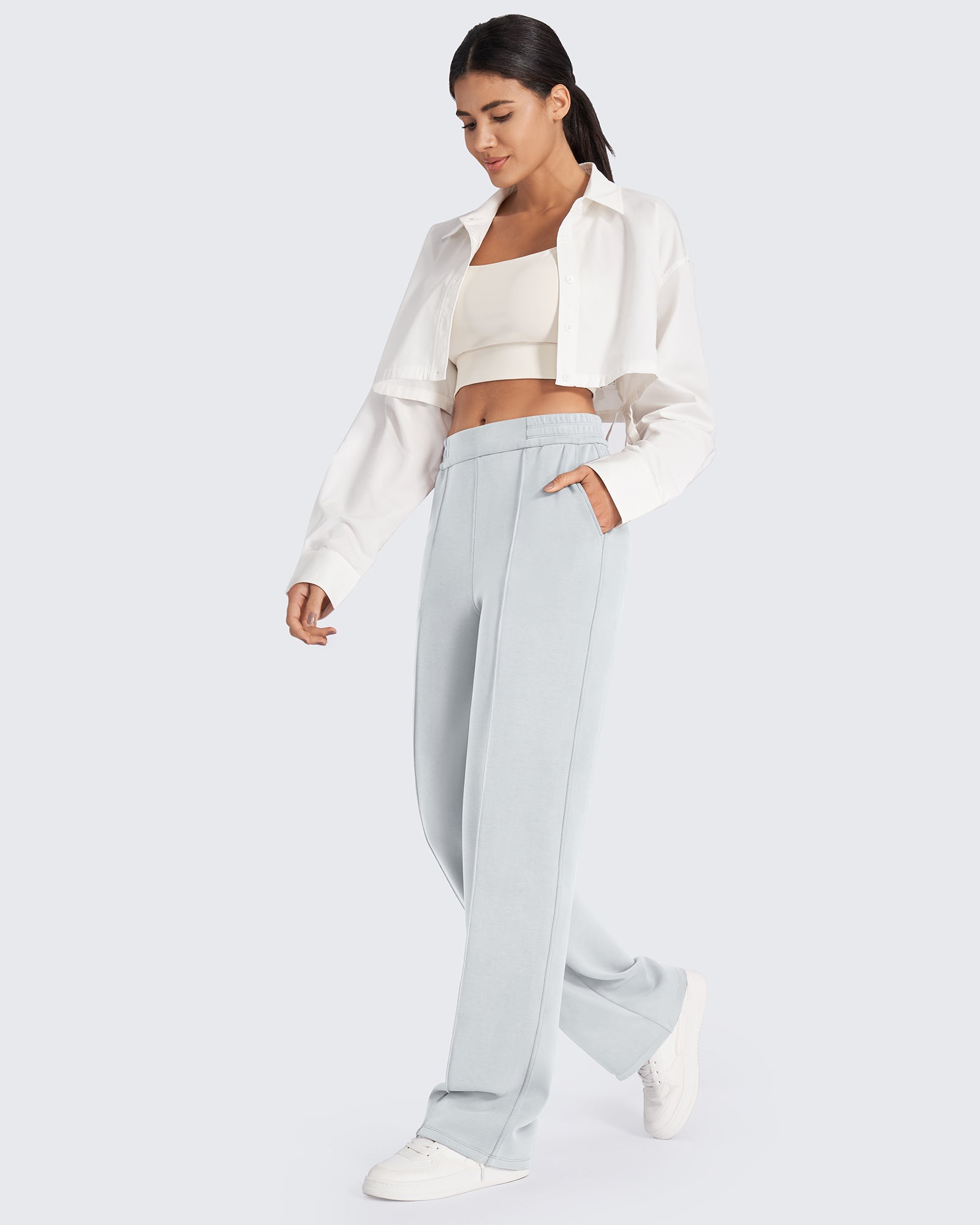 G4Free - Smoofit Loose High-Rise Elastic Dressy Pants Petite -GF24J286AF-XS