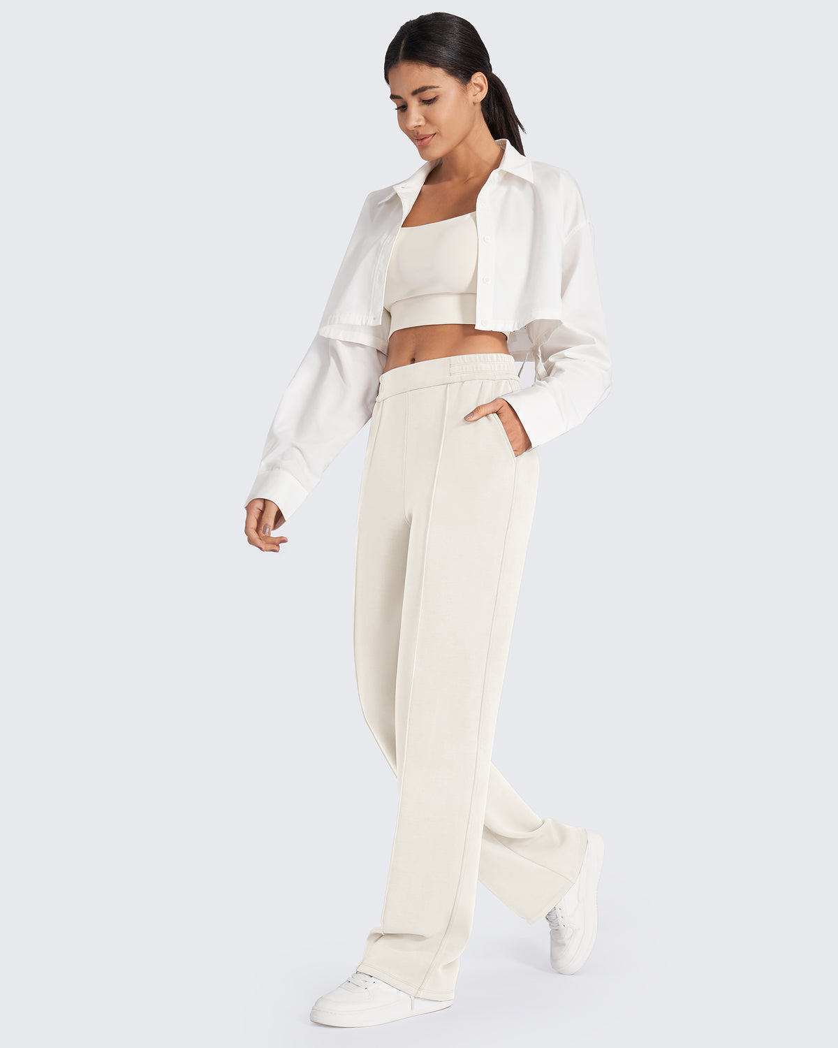 G4Free - Smoofit Loose High-Rise Elastic Dressy Pants Petite -GF24J286AF-XS